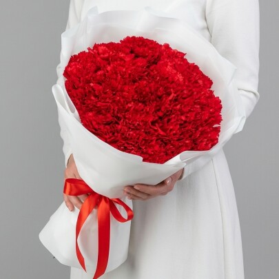 19 Красных Гвоздик в пленке фото