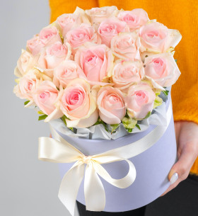 19 Светло-Розовых Роз (40 см.) в коробке фото