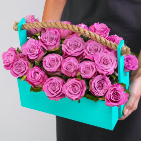 21 Фиолетовая Роза (40 см.) в ящике фото