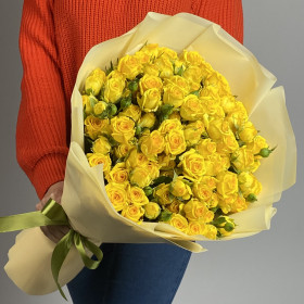 21 Кустовая Желтая Роза (40 см.) фото