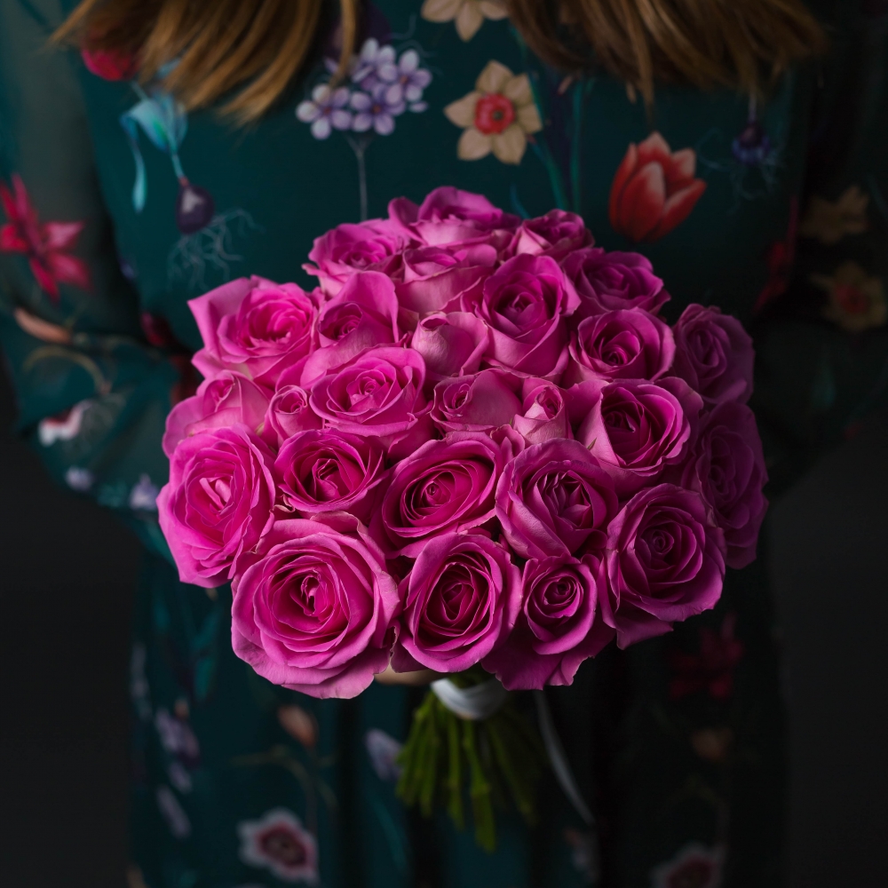 21 Ярко-Розовая Роза (40 см.) фото