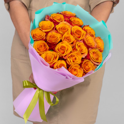 21 Оранжевая Роза (50 см.) фото