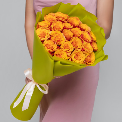 21 Оранжевая Роза (70 см.) фото