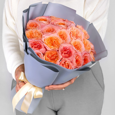 21 Пионовидная Розовая Роза (40 см.) фото