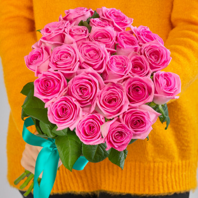 21 Ярко-Розовая Роза (50 см.) фото
