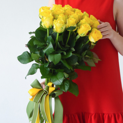 21 Желтая Роза (60 см.) фото