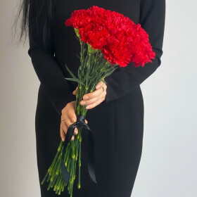 30 Красных Гвоздик (траур) фото