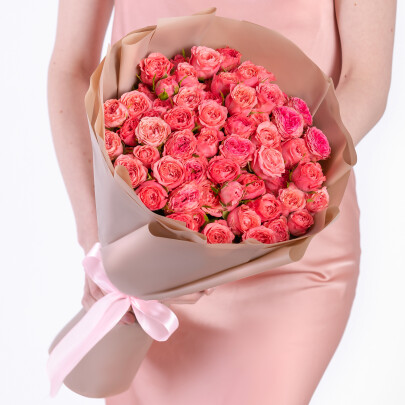 25 Роз Корал Йо Йо (50 см.) фото