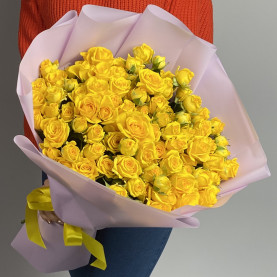 25 Кустовых Желтых Роз (40 см.) фото