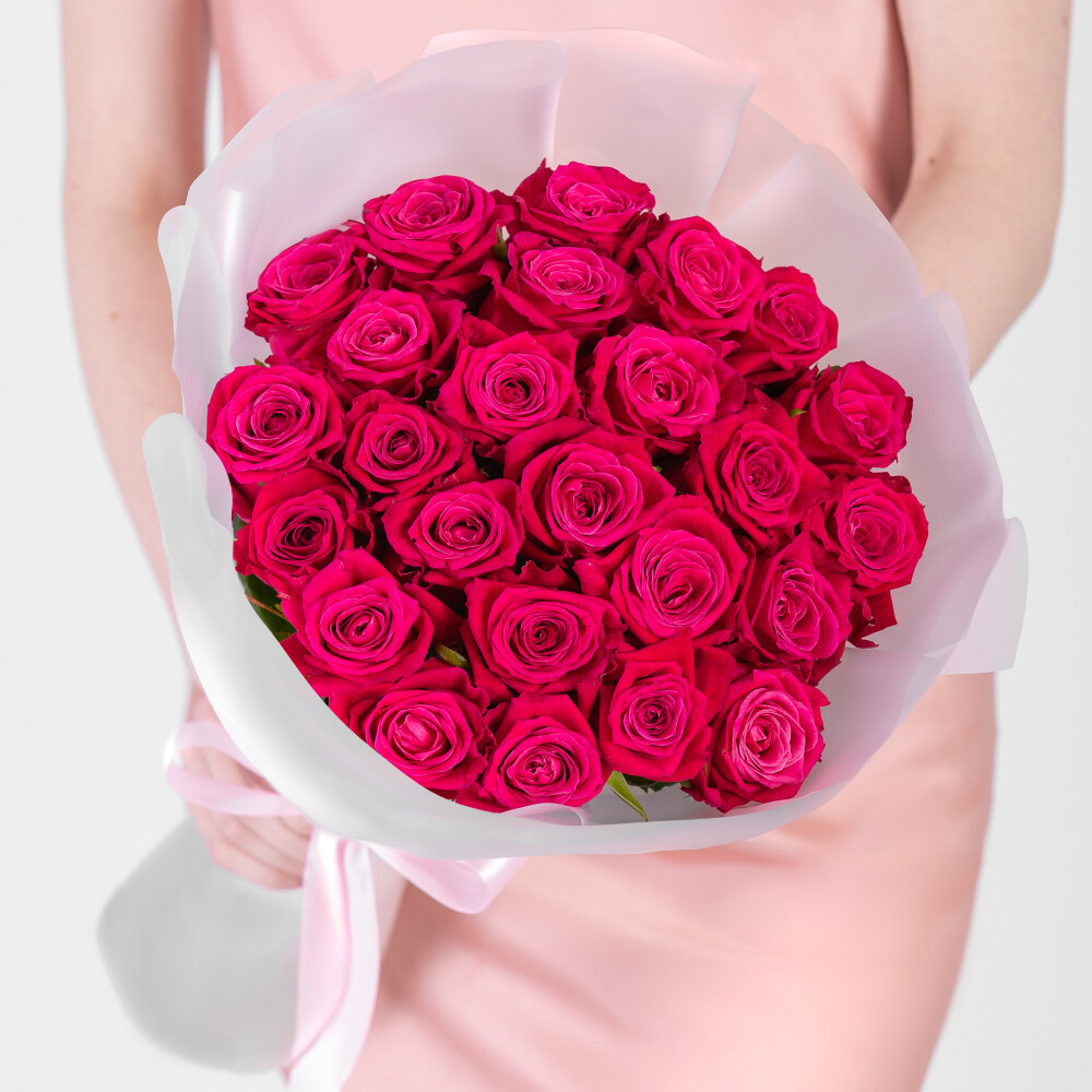 25 Малиновых Роз (40 см.) фото