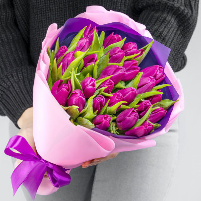 25 Фиолетовых Тюльпанов фото
