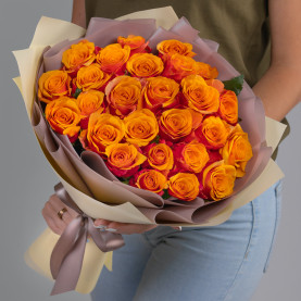 25 Оранжевых Роз (40 см.) фото