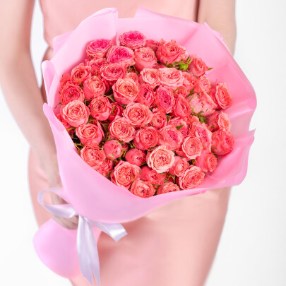 25 Роз Корал Йо-Йо (40 см.) фото