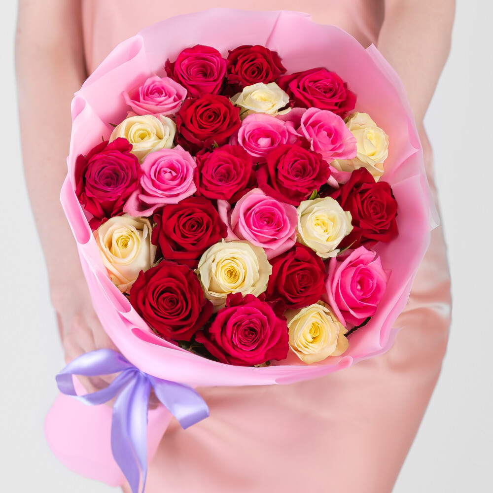 25 Роз Микс (40 см.) фото