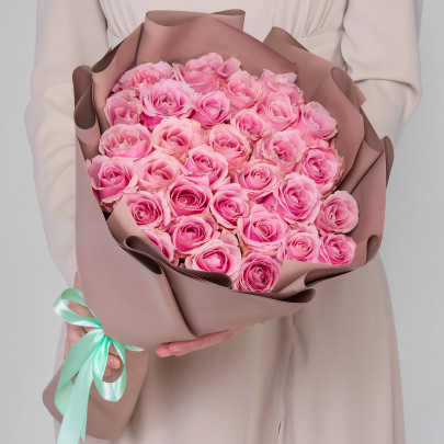 25 Розовых Роз (50 см.) фото