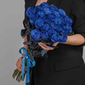 25 Синих Роз (70 см.) фото