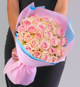 25 Светло-Розовых Роз (40 см.) фото