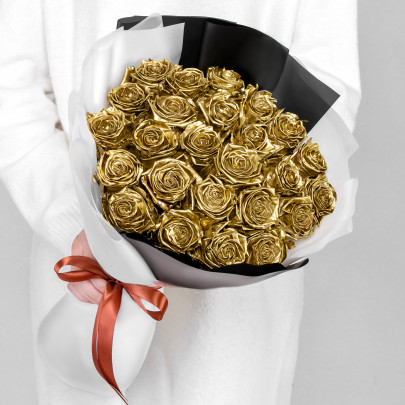 25 Золотых Роз (40 см.) фото