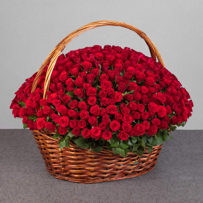 251 Красная Роза (40 см.) в корзине фото