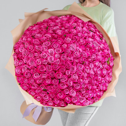 251 Ярко-Розовая Роза (70 см.) фото