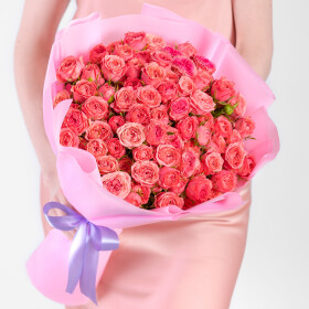 35 Роз Корал Йо Йо (50 см.) фото