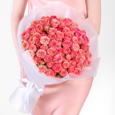 35 Роз Корал Йо Йо (60 см.) фото