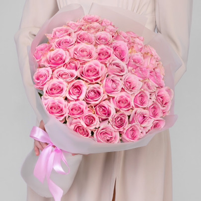 35 Розовых Роз (50 см.) фото