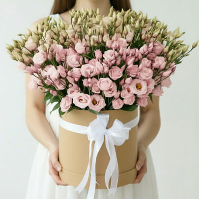 35 Розовых Эустом в коробке фото