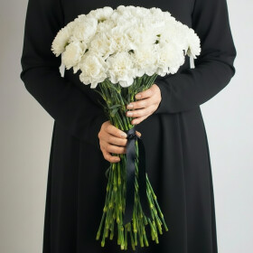 40 Белых Гвоздик (траур) фото