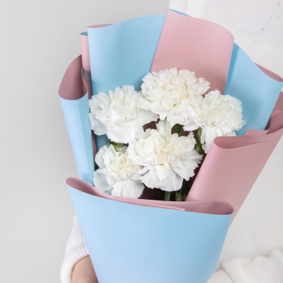 5 Белых Гвоздик фото изображение 3