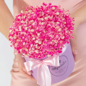 5 Розовых Гипсофил в коробке фото