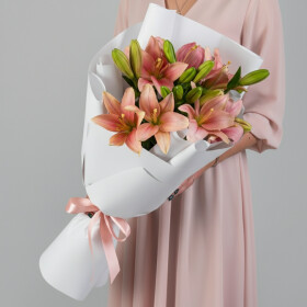 5 Розовых Лилий Бриндизи фото