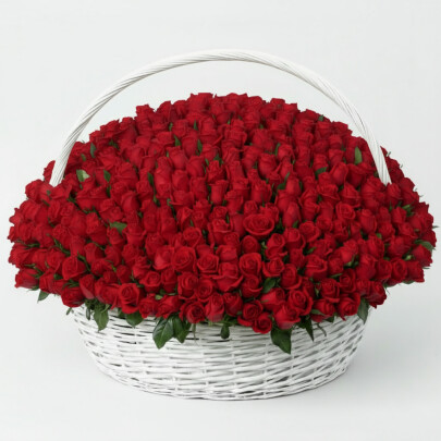 501 Красная Роза в корзине фото