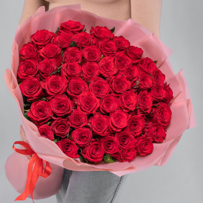 51 Красная Роза (70 см.) в упаковке фото