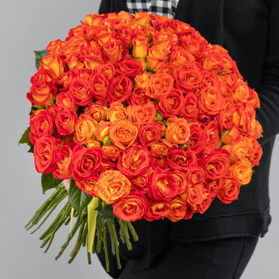51 Кустовая Оранжевая Роза (40 см.) фото