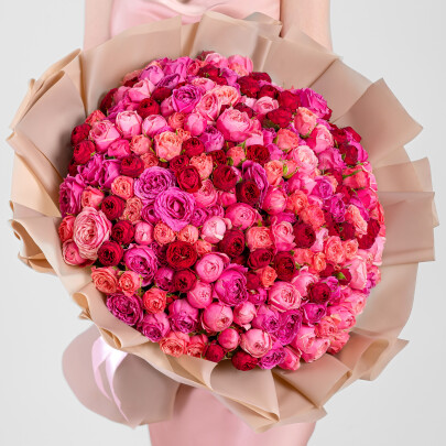 101 Кустовая Пионовиднуая Роза Микс (60 см.) фото