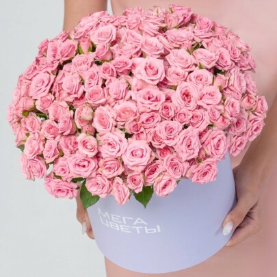 51 Кустовая Розовая Роза в коробке фото