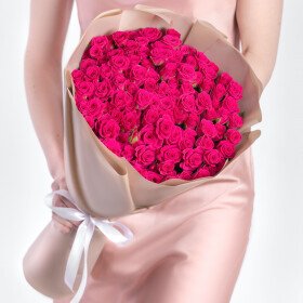 51 Кустовая Малиновая Роза (50 см.) фото