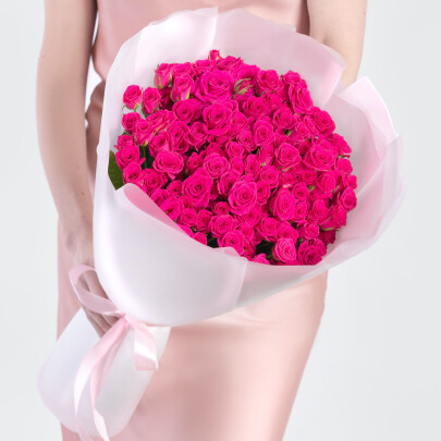 51 Кустовая Малиновая Роза (60 см.) фото