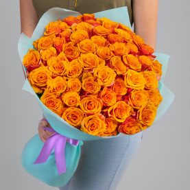 51 Оранжевая Роза (50 см.) фото