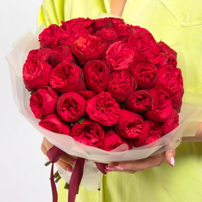 51 Пионовидная Красная Роза (40 см.) фото