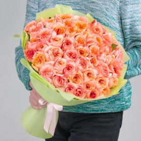 51 Пионовидная Розовая Роза (40 см.) фото