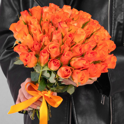 51 Ярко-Оранжевая Роза (30 см.) фото