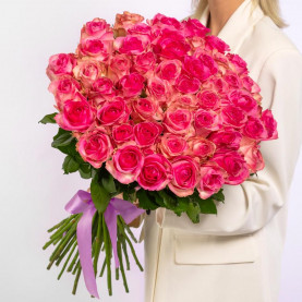 51 Розовая Роза (60 см.) фото