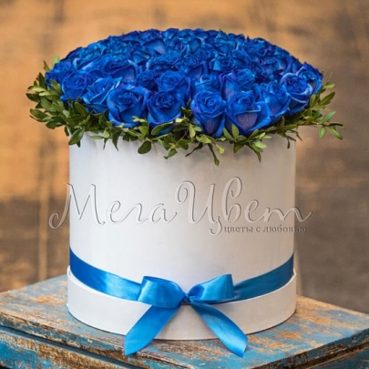 51 Синяя Роза (40 см.) в коробке фото
