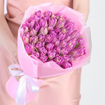 51 Сиреневый Пионовидный Тюльпа фото