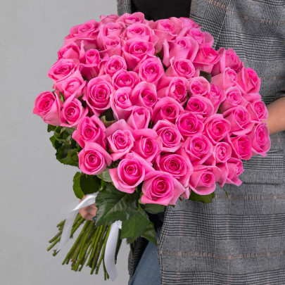 51 Ярко-Розовая Роза (60 см.) фото