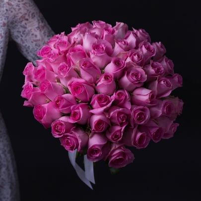 55 Ярко-Розовых Роз (40 см.) фото изображение 2