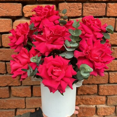 Букет дня "Сухоцветы №15" в шляпной коробке фото