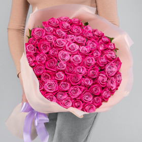 61 Ярко-Розовая Роза (70 см.) фото